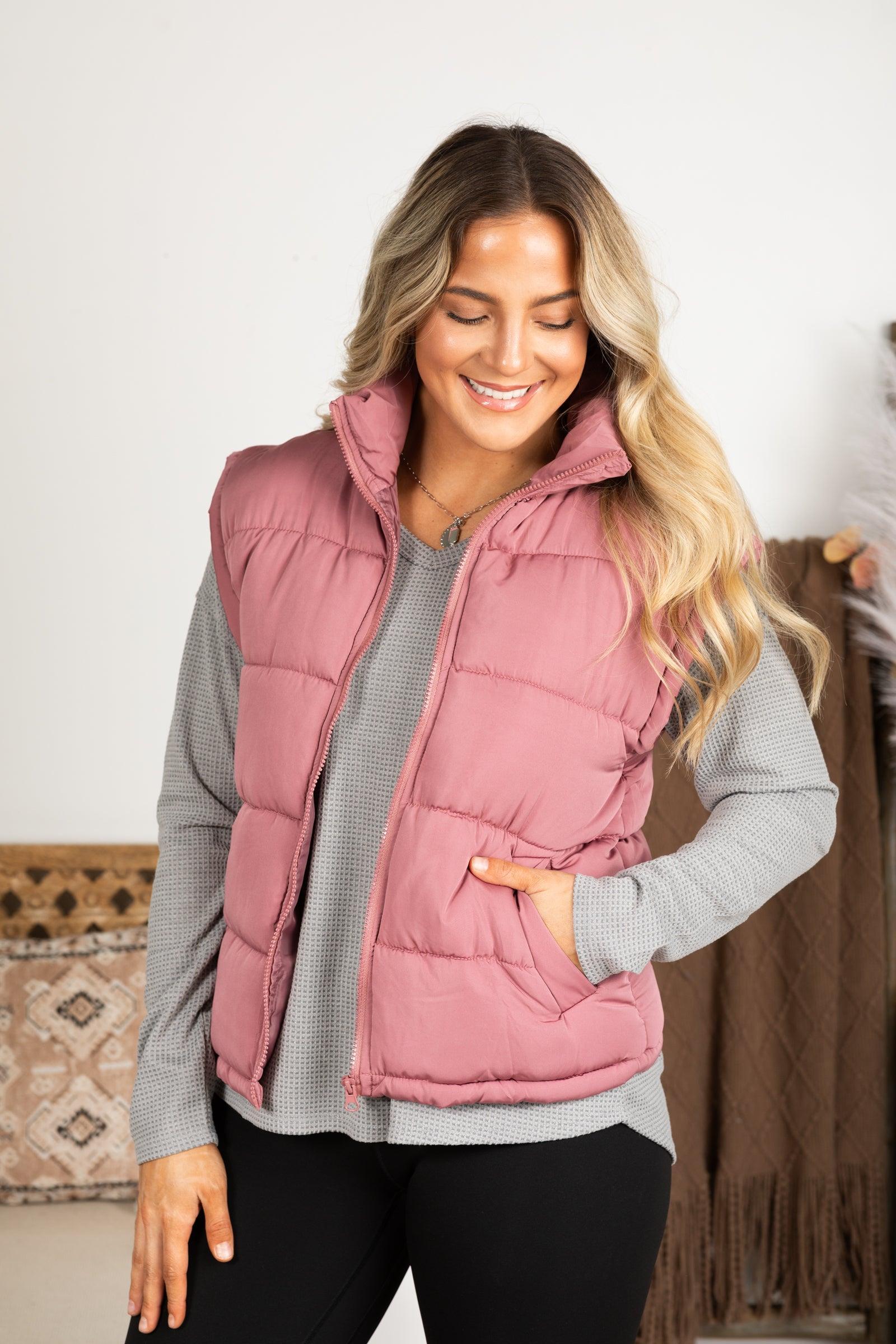 High Neck Casual Comfy Puffer Vest Product Image