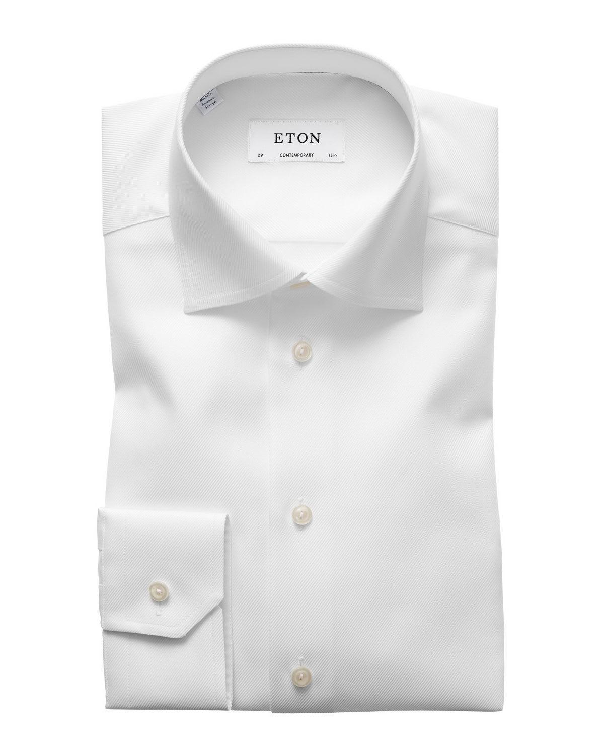 Contemporary-Fit Tonal Satin Striped Formal Shirt Product Image