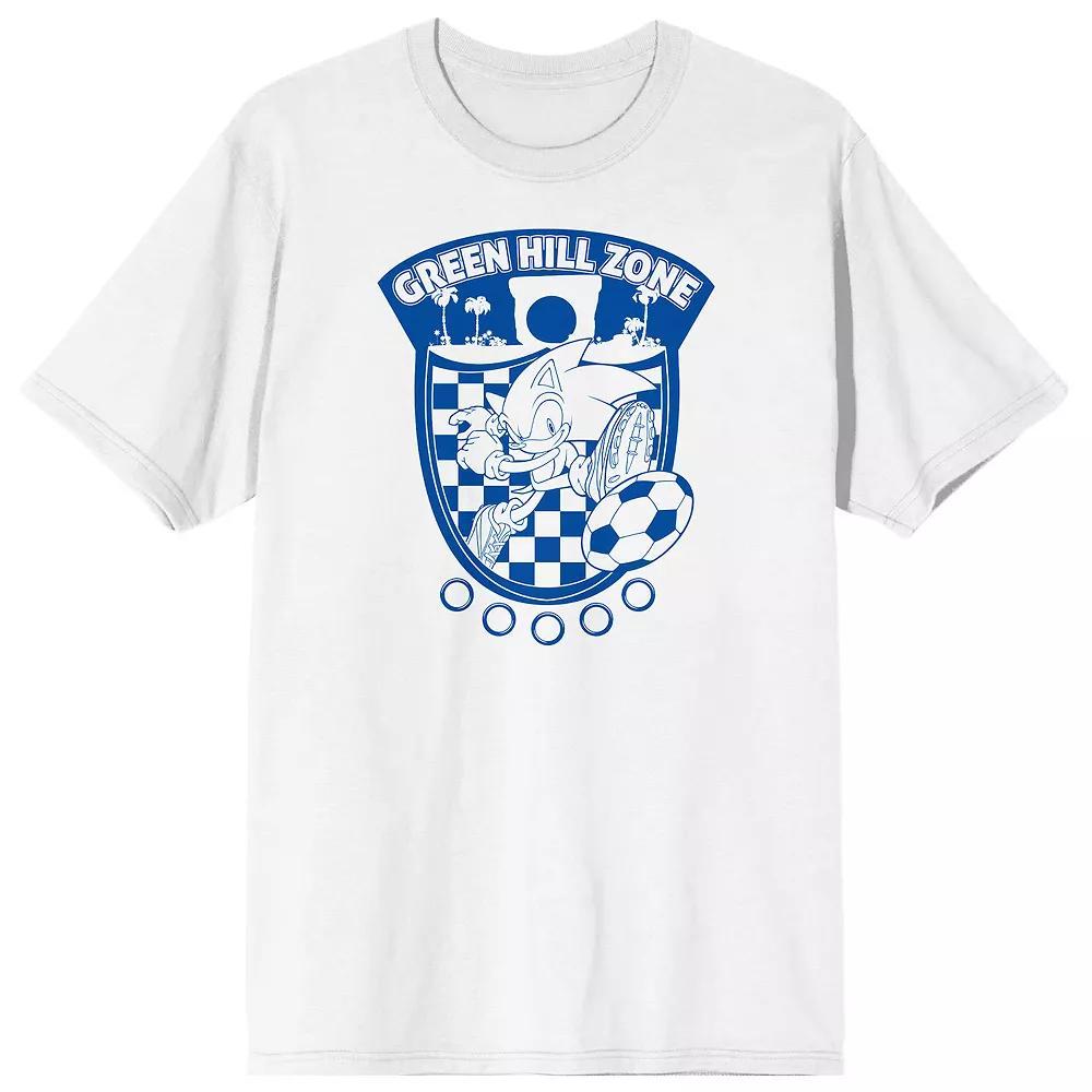 Men's Sonic The Hedgehog Soccer Tee, Size: Small, White Product Image