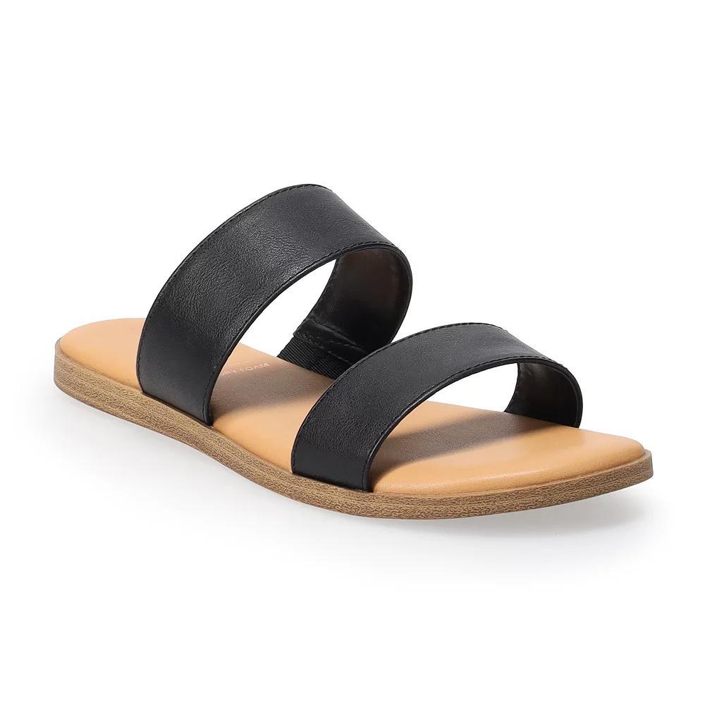 LC Lauren Conrad Sunstone Women's Slide Sandals, Size: 10, Black Product Image
