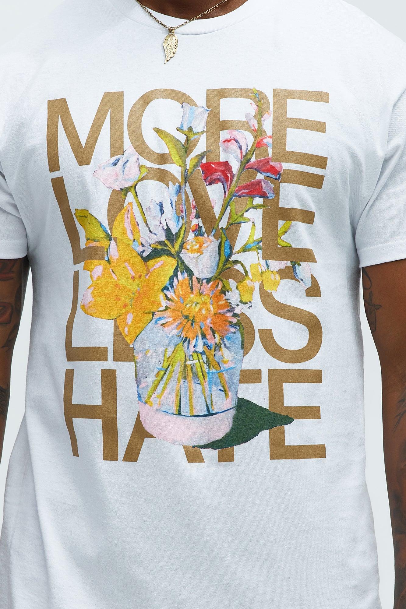 More Love Less Hate Short Sleeve Tee - White Product Image