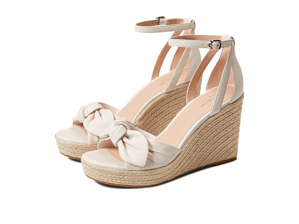 kate spade new york Tianna Metallic Leather Bow Platform Wedge Espadrille Sandals Product Image