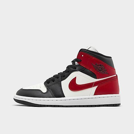 Jordan Womens Air Retro 1 Mid Casual Shoes in Sail/Gym Red/Off Noir Product Image