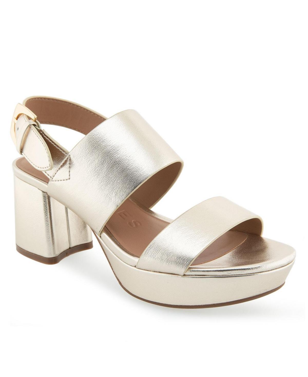 Aerosoles Camilia Womens Platform Sandals Silver Grey Product Image