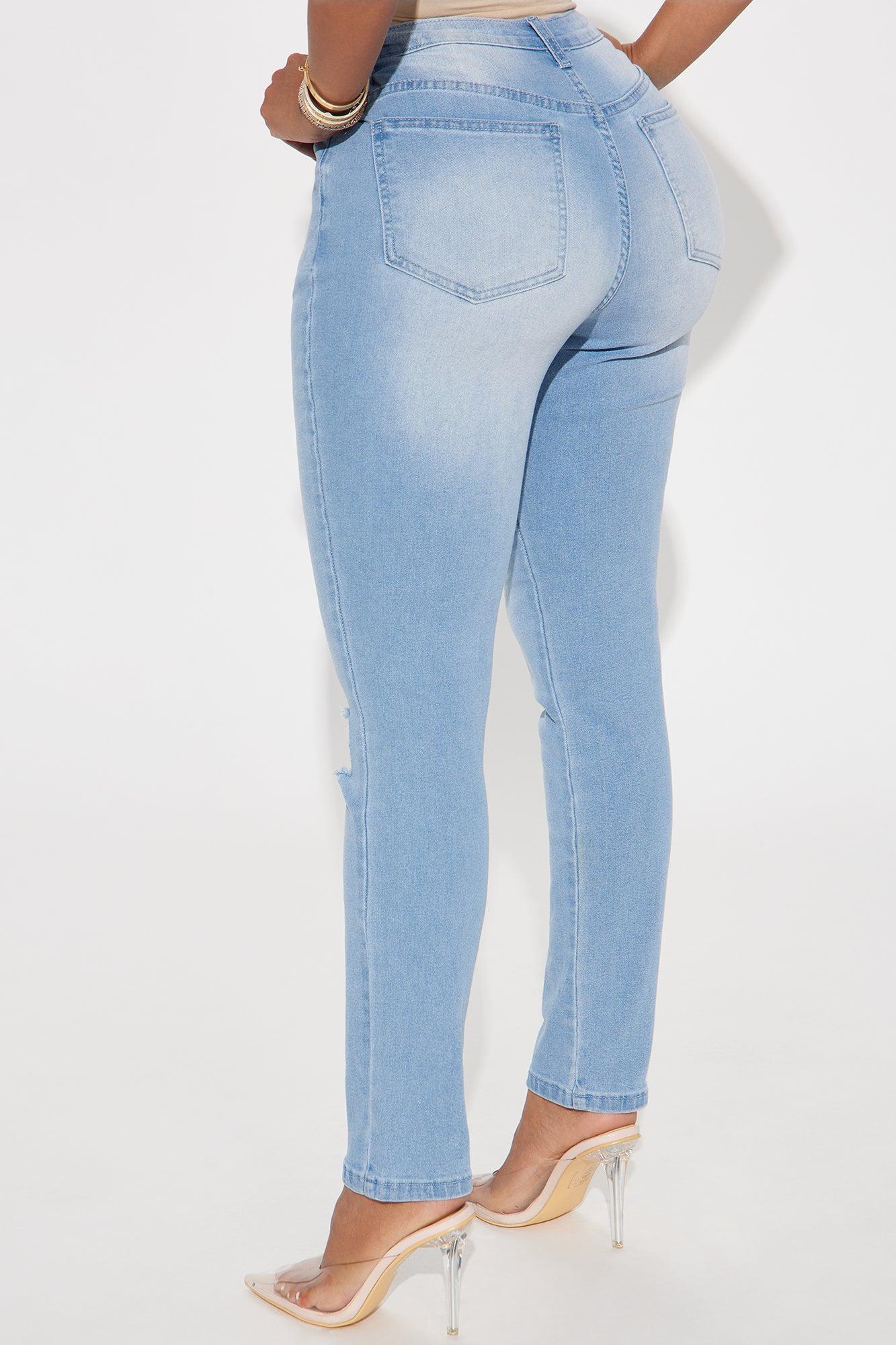 Call It Love Stretch Ripped Skinny Jeans - Light Wash Product Image