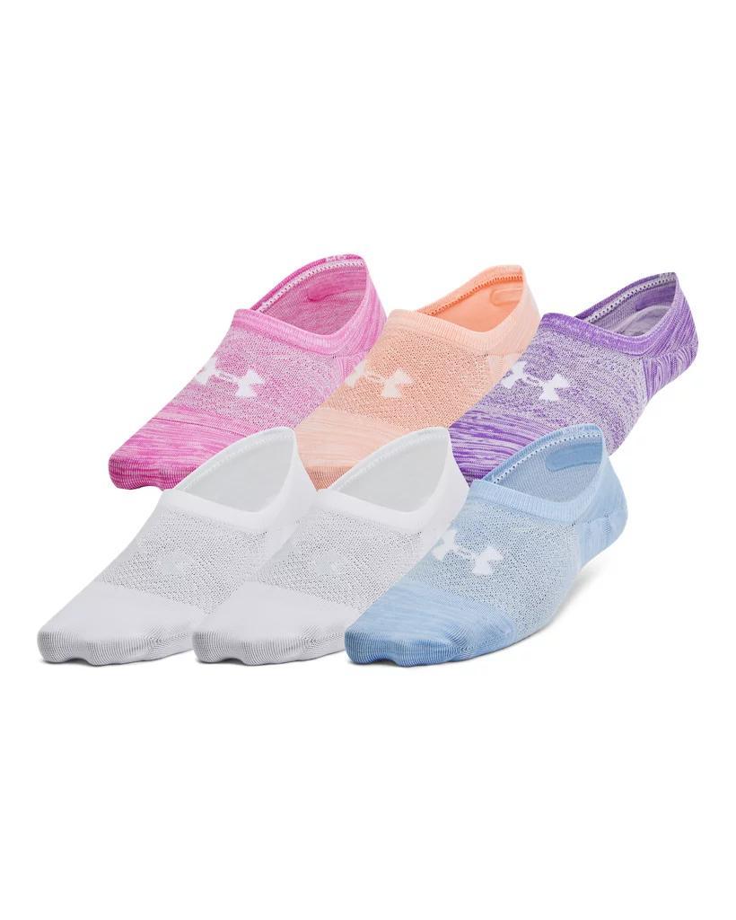 Women's Under Armour 6-Pack Breathe Lite Socks, Size: Medium, Gray Gray Castlerock Product Image