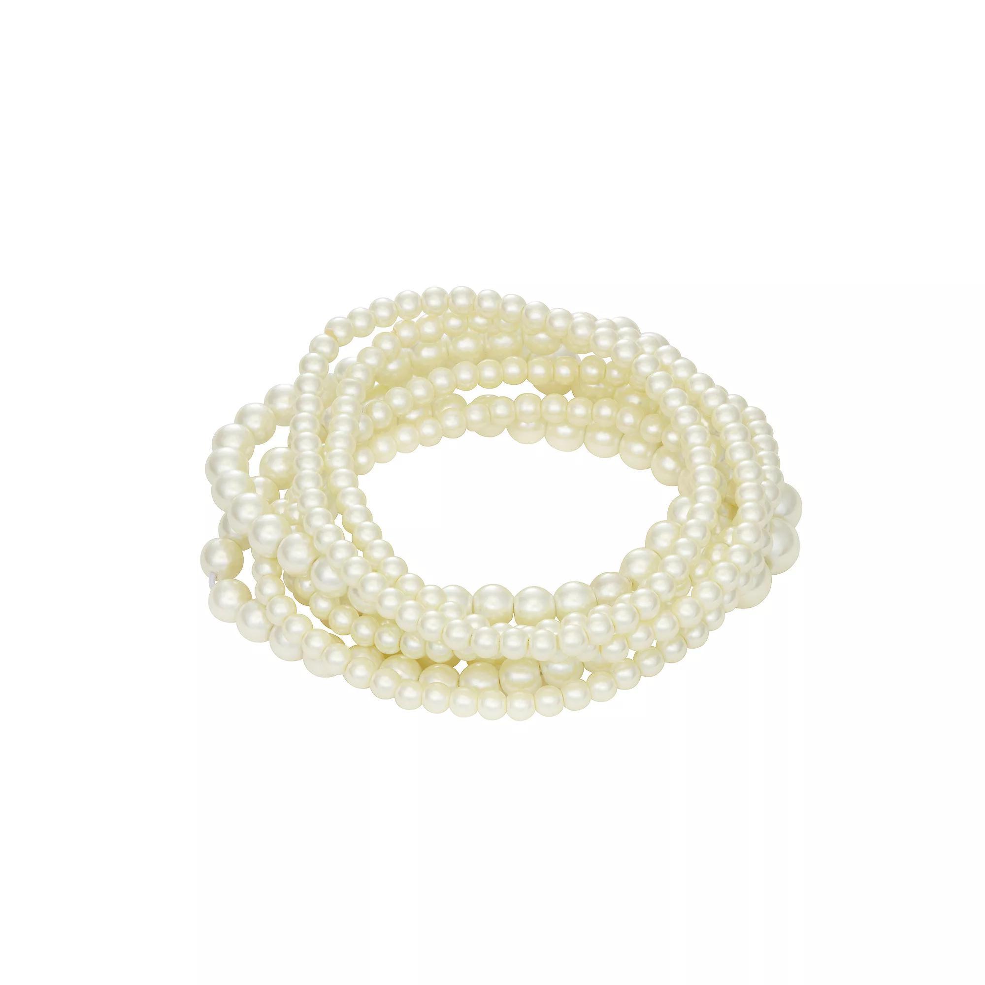Napier Silver Tone Seven Row Stretch Bracelet, Womens, Silvertone Product Image