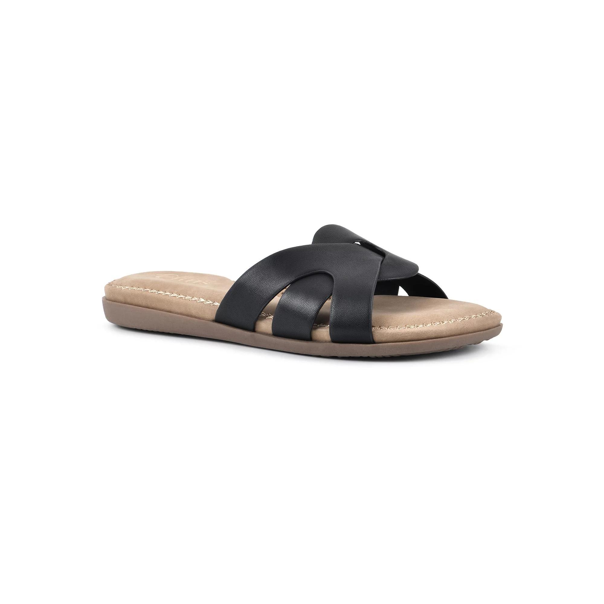 Cliffs by White Mountain Fortunate Women's Slide Sandals, Size: 9.5, Black Burnished Smo Product Image