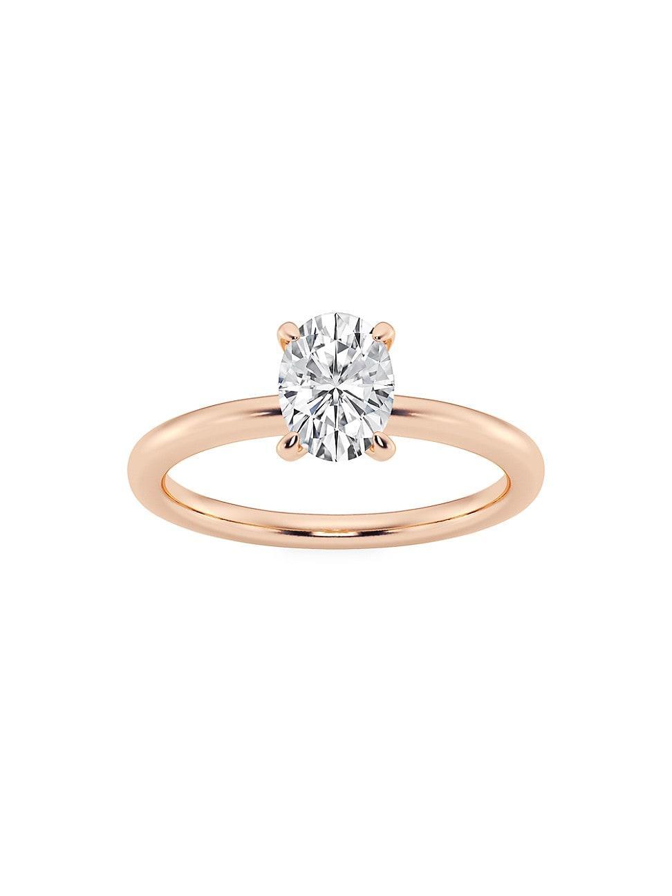 Womens 14K Rose Gold & Oval Lab-Grown Diamond Solitaire Ring/0.50-5.00 TCW Product Image