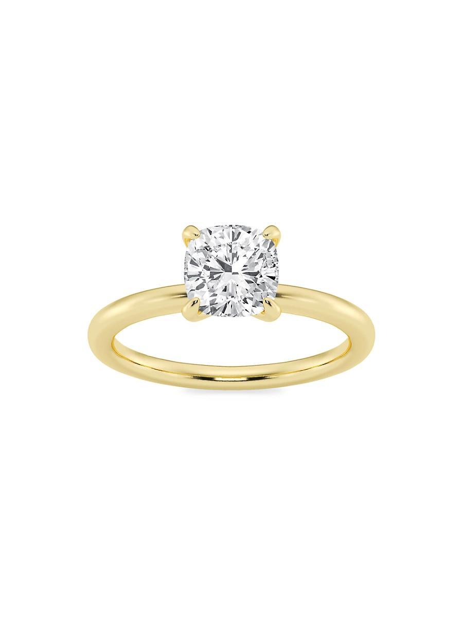 Womens 14K Yellow Gold & Cushion-Cut Lab-Grown Diamond Solitaire Ring/0.50-5.00 TCW Product Image