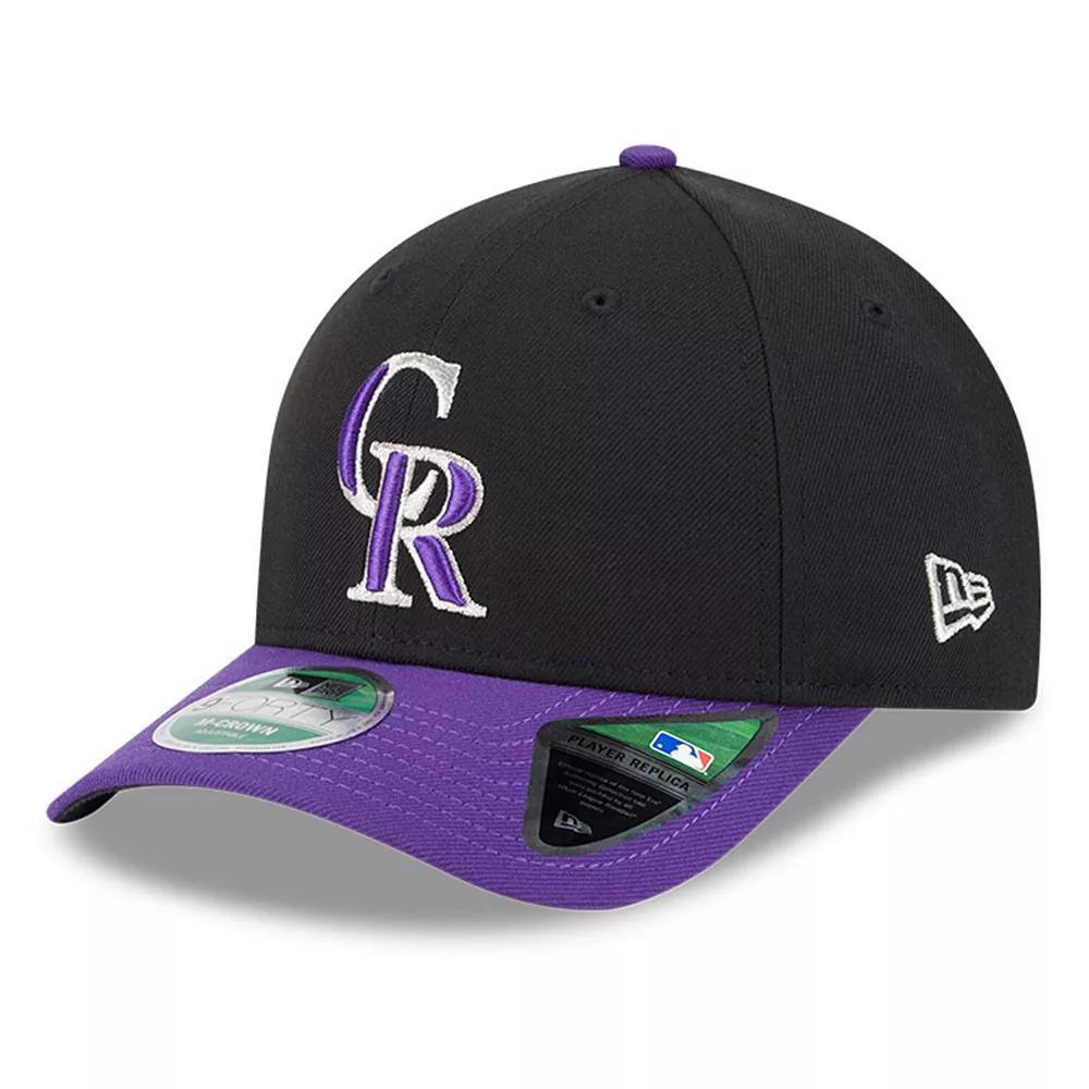 Men's New Era  Black/Purple Colorado Rockies Player Replica 9FORTY Adjustable Hat Product Image