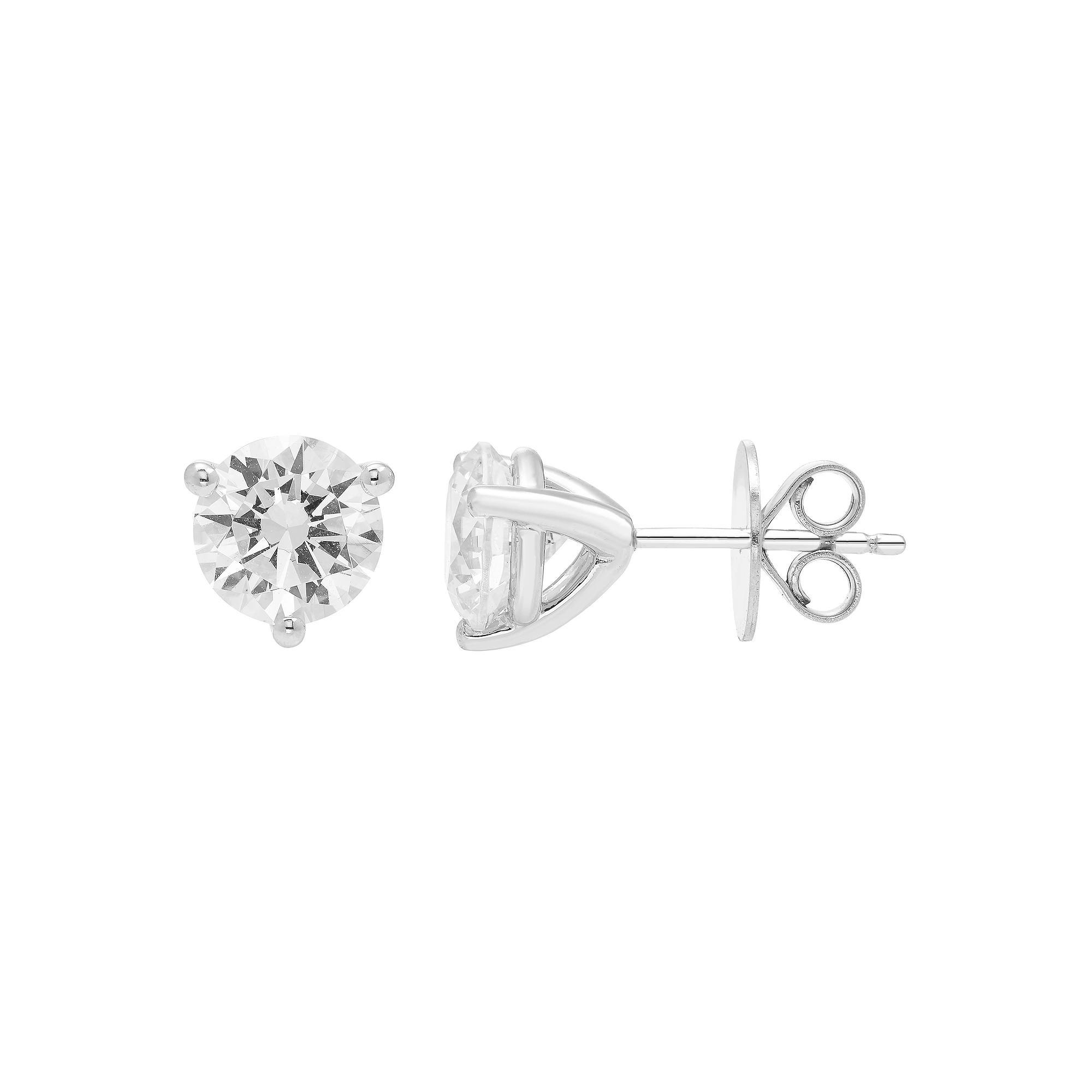 Evergreen Diamonds 14k Gold 3 Carat T.W. IGL Certified Round Lab-Grown Diamond Stud Earrings, Womens Product Image
