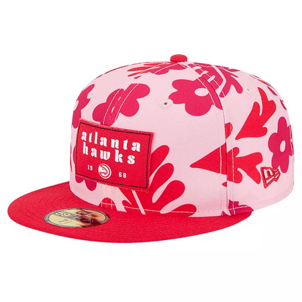 Men's New Era Red Atlanta Hawks Palm Fronds 2-Tone 59FIFTY Fitted Hat, Size: 7 7/8 Product Image