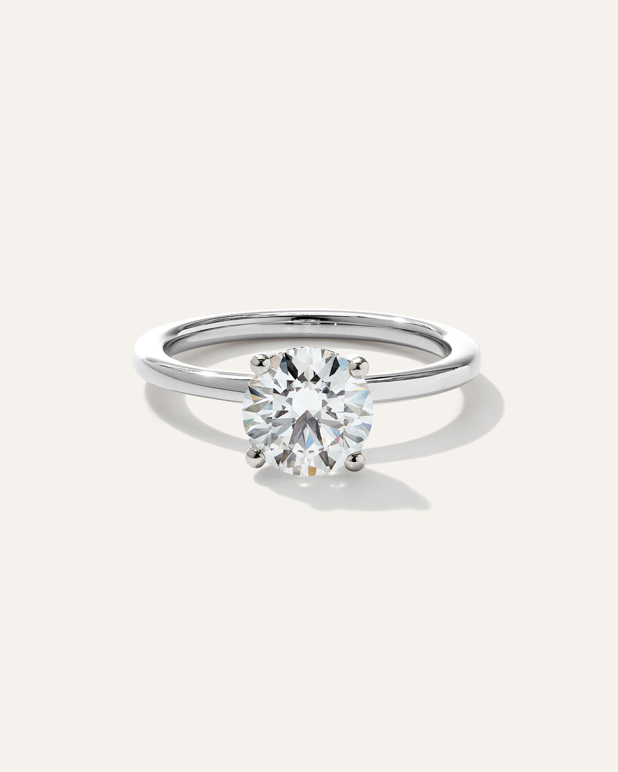 Lab Grown Diamond Round Petite Hidden Halo Engagement Ring Product Image