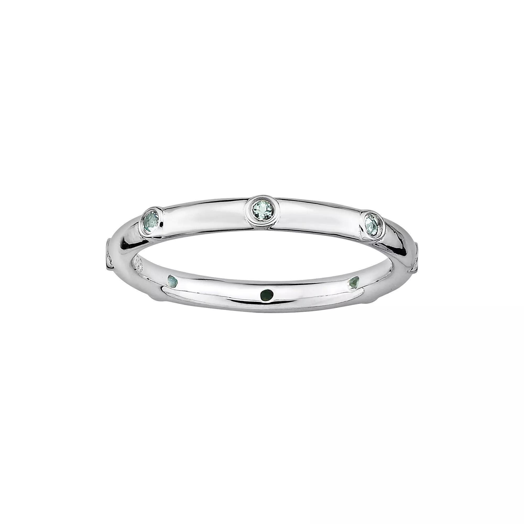 Stacks & Stones Sterling Silver Aquamarine Stack Ring, Women's, Size: 5 Product Image