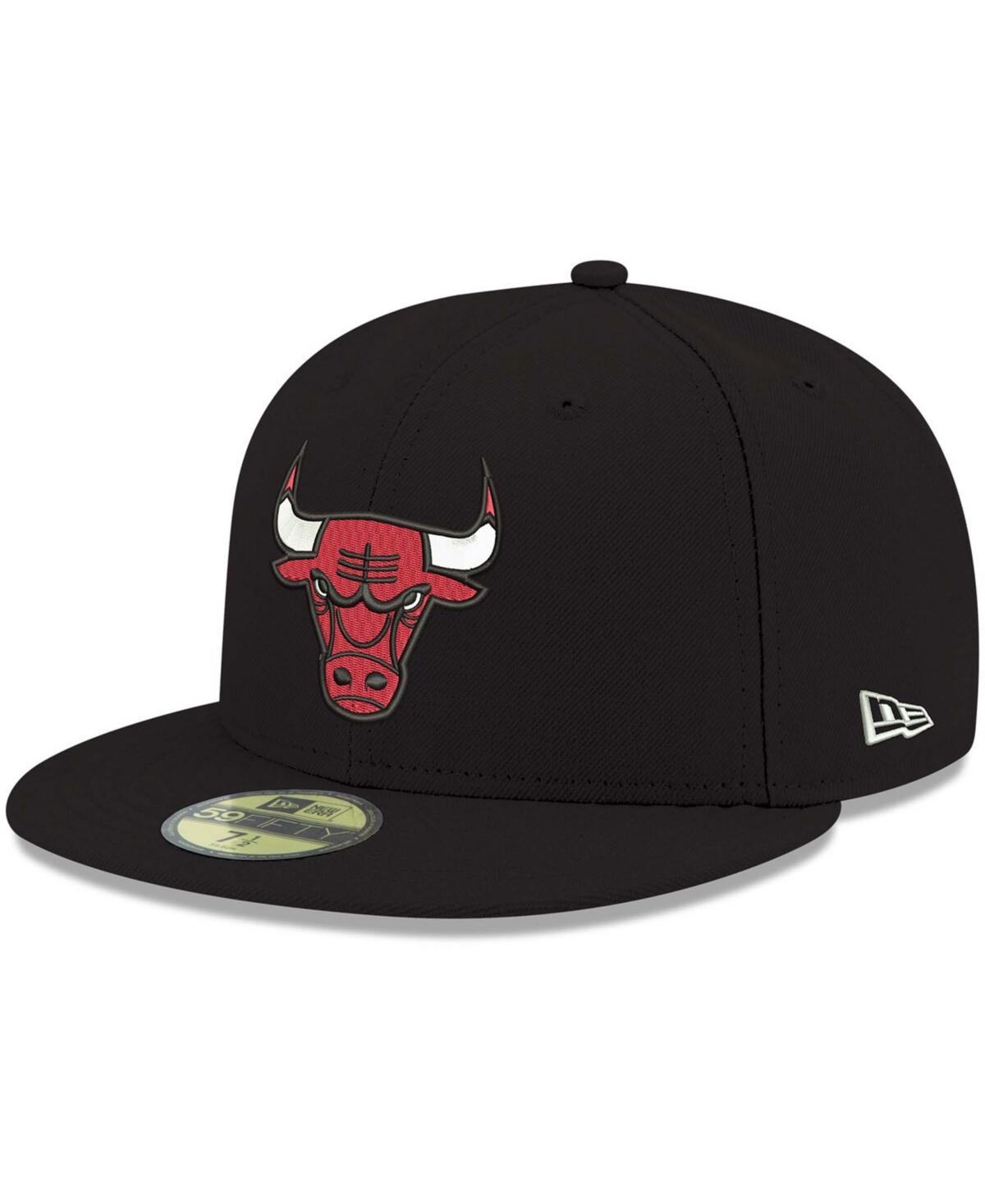 Men's New Era Black Chicago Bulls Official Team Color 59FIFTY Fitted Hat, Size: 7 3/4 Product Image