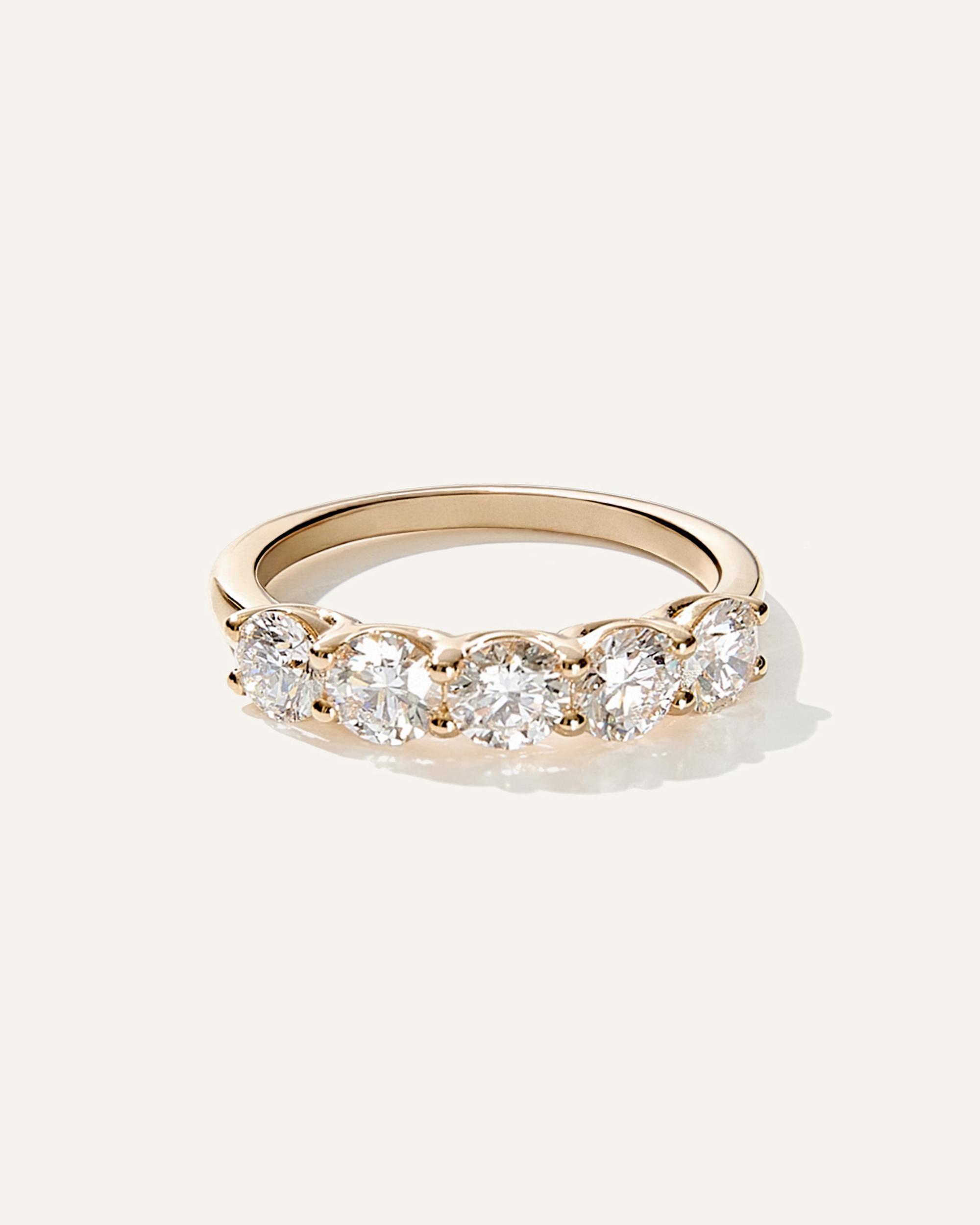 Quince | Women's Lab Grown Diamond Five Stone Band Rings Product Image