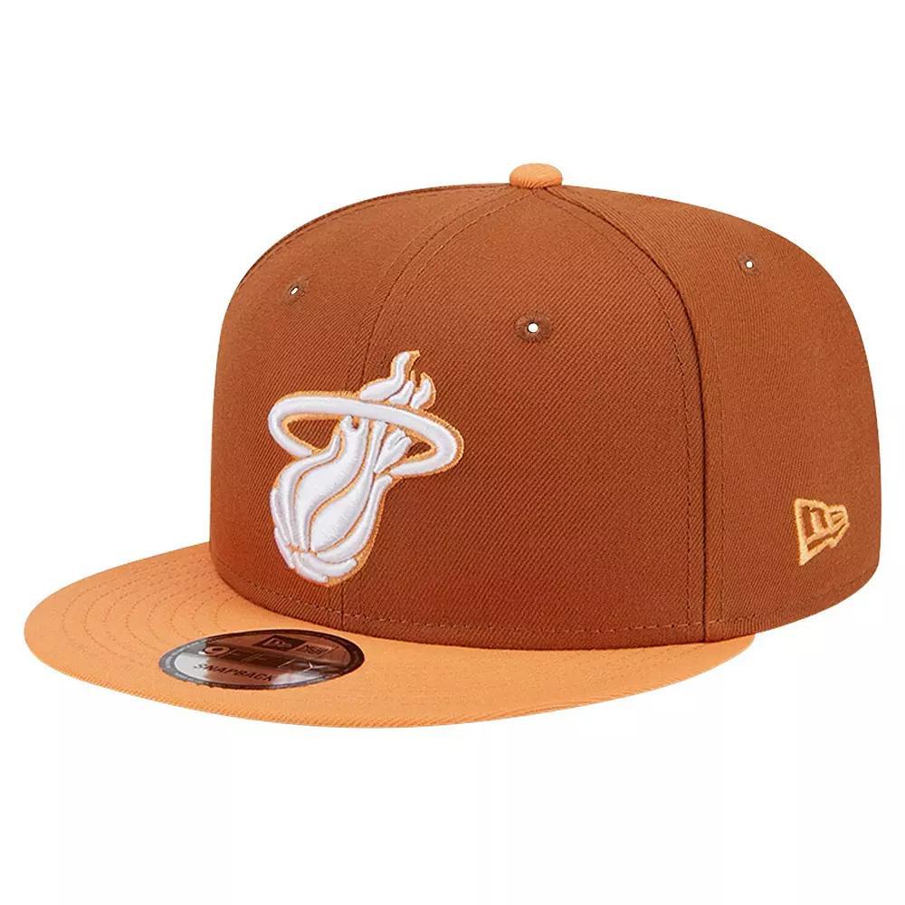 Mens New Era /Orange Miami Heat 2-Tone Color Pack 9FIFTY Snapback Hat Product Image