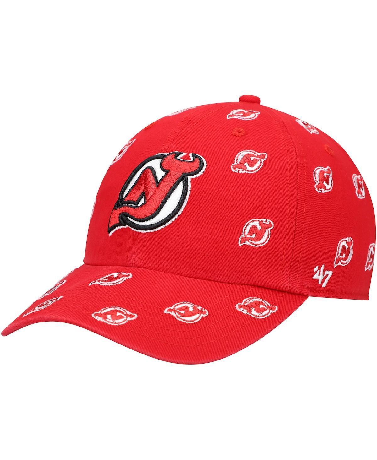 Women's '47 Red New Jersey Devils Confetti Clean Up Logo Adjustable Hat, Nhl Red Product Image