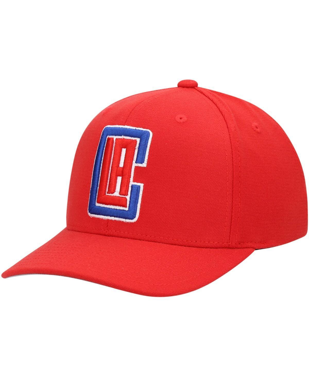 Men's Mitchell & Ness Red LA Clippers Ground Stretch Snapback Hat Product Image