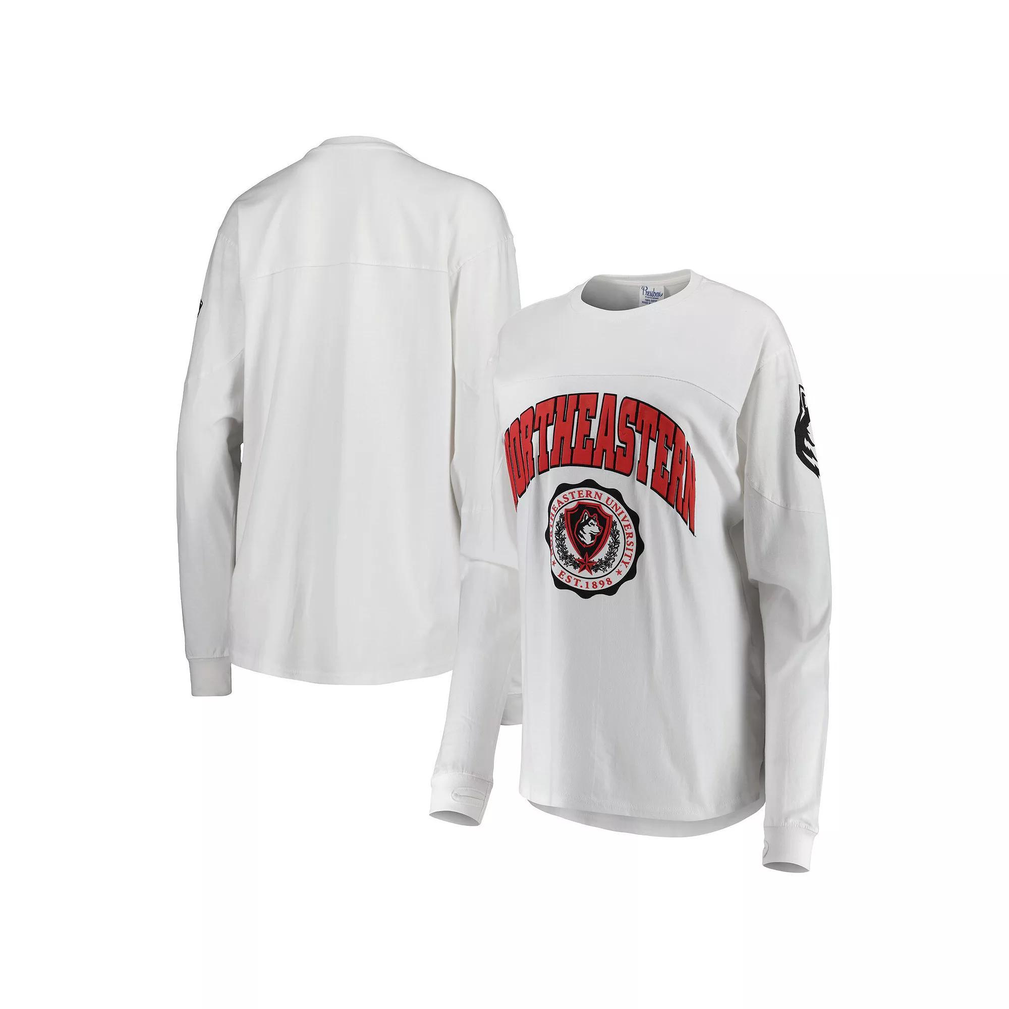Women's Pressbox White Northeastern Huskies Edith Long Sleeve T-Shirt, Size: XL, Nc2 White Product Image