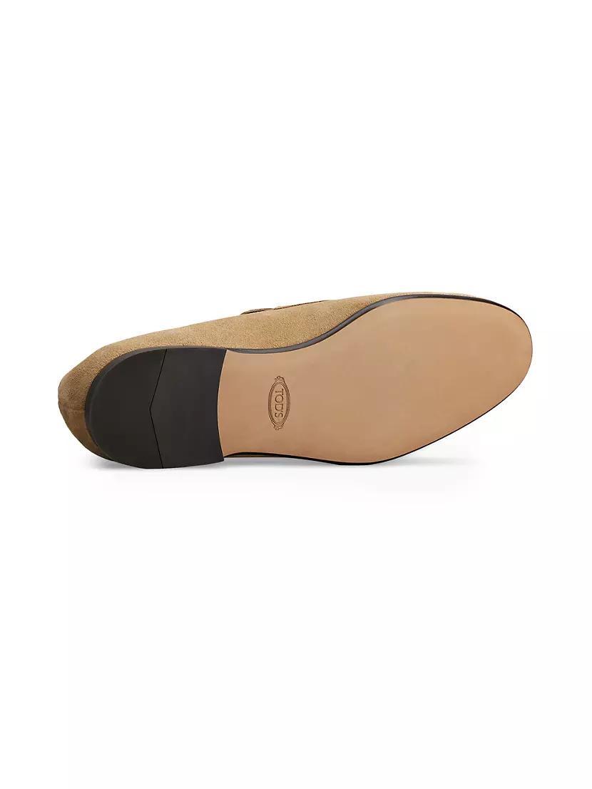 Monogrammed Suede Penny Loafers Product Image