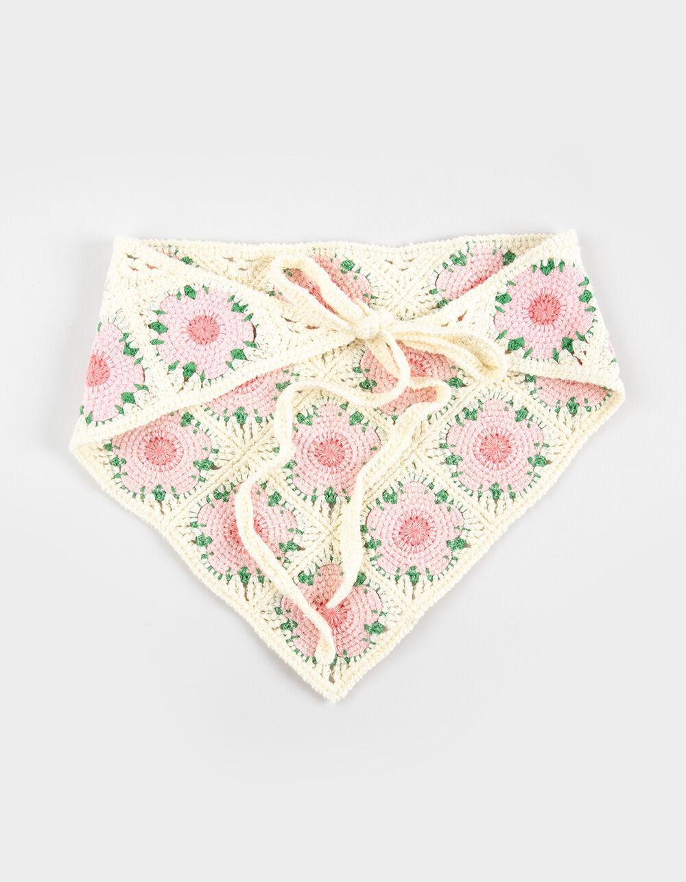 FULL TILT Floral Crochet Headwrap - CREAM Product Image