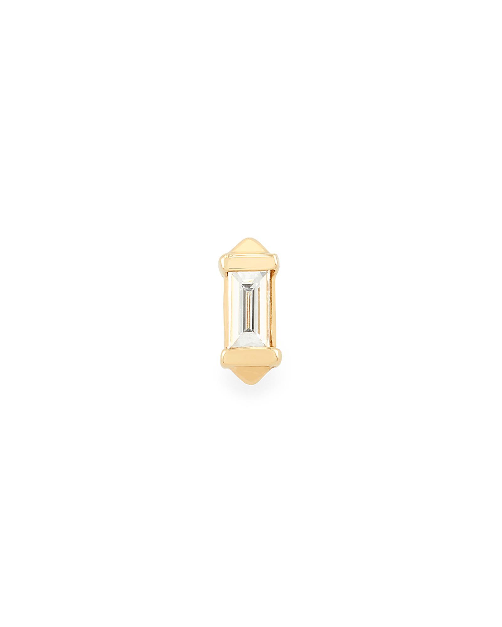 Sianna Mini 14k Yellow Gold Single Stud Earring in White Diamond Product Image