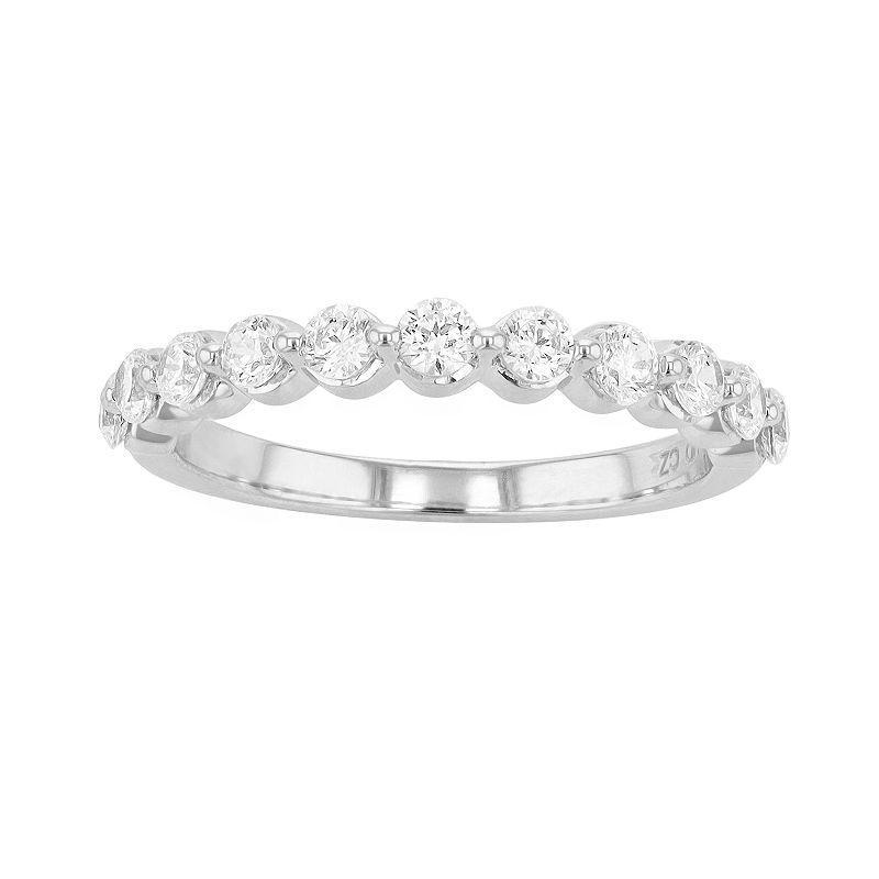Diamond Brilliance 14k Gold 3/4 Carat T.W. Lab-Grown Diamond Floating Wedding Band, Women's, Size: 6, White Gold Product Image