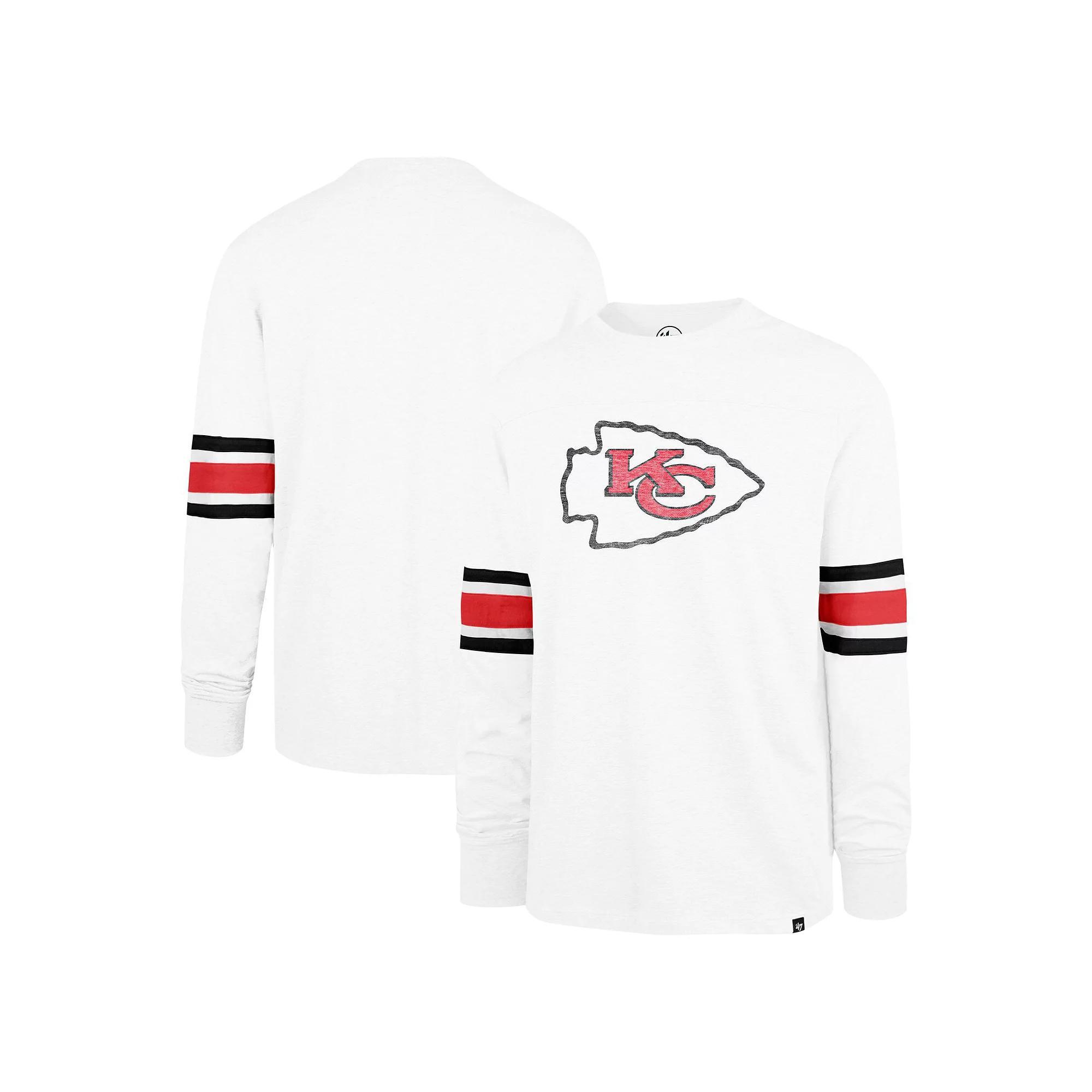 Men's '47 White Kansas City Chiefs Gridiron Premier Brex Long Sleeve T-Shirt, Size: 2XL Product Image