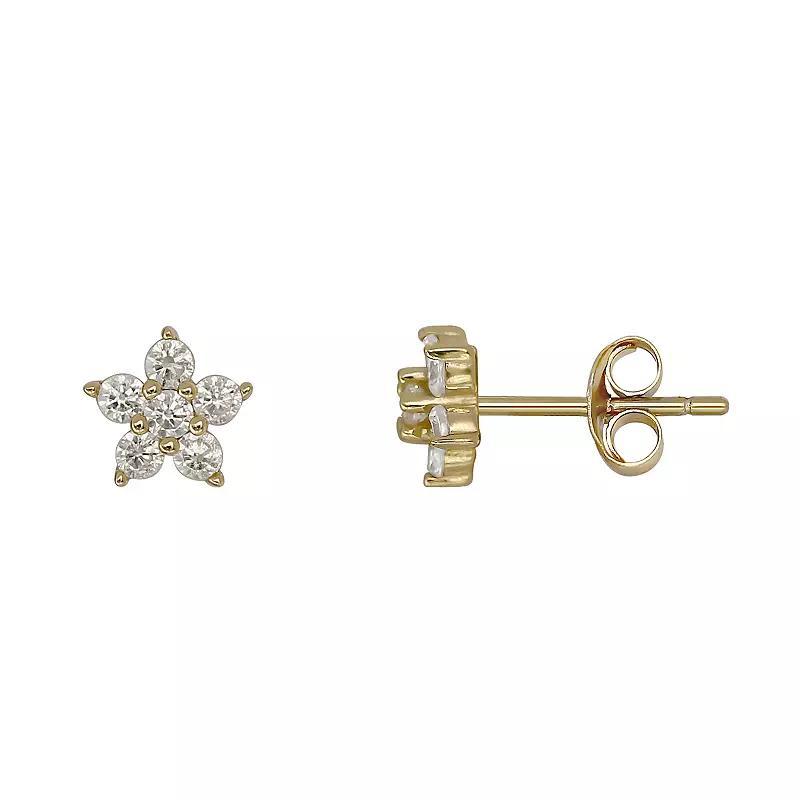 PRIMROSE Sterling Silver Cubic Zirconia Flower Stud Earrings, Women's, Gold Over Sterling Product Image