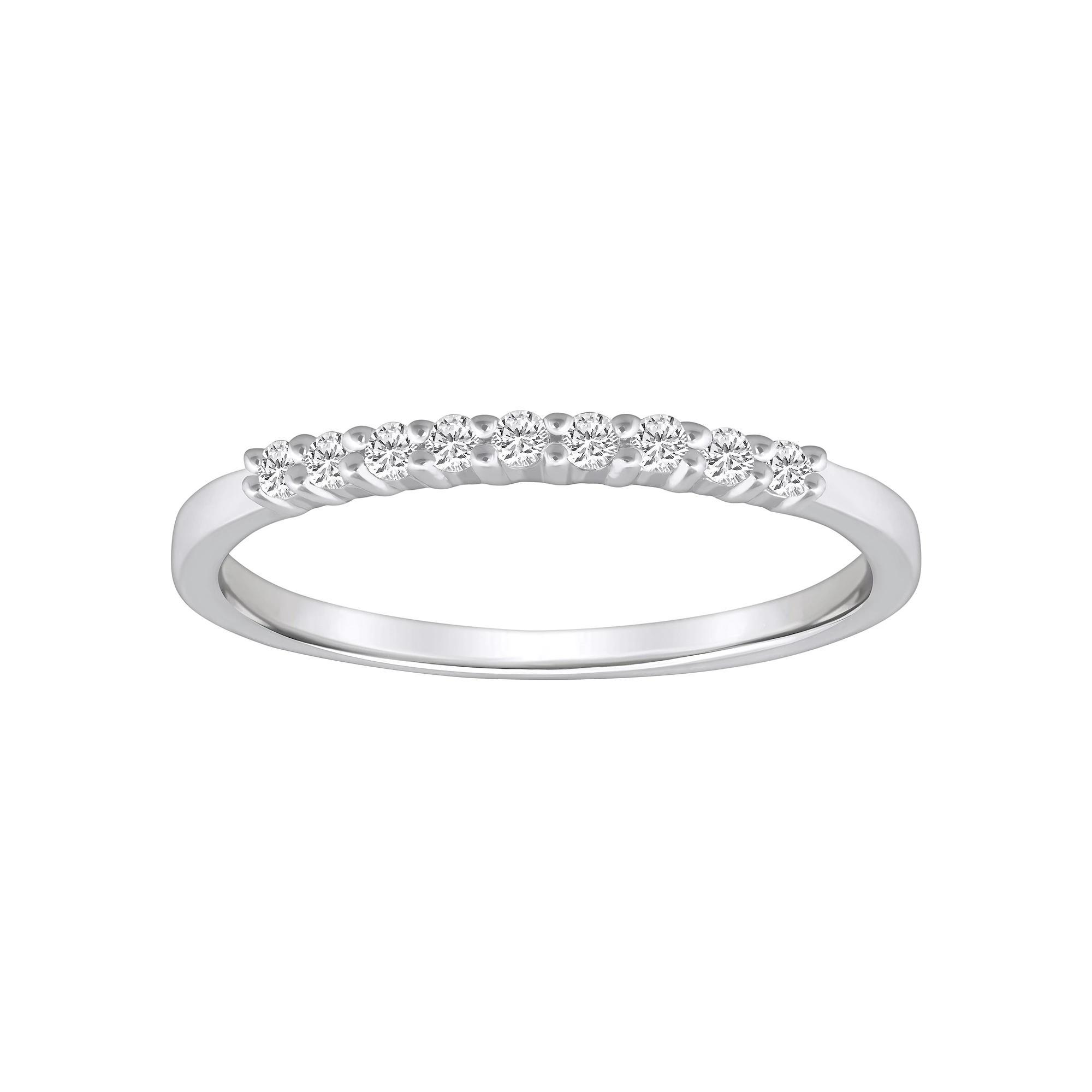 Alyson Layne 14k Gold 1/8 Carat T.W. Diamond 9-Stone Wedding Band, Women's, Size: 6, White Product Image