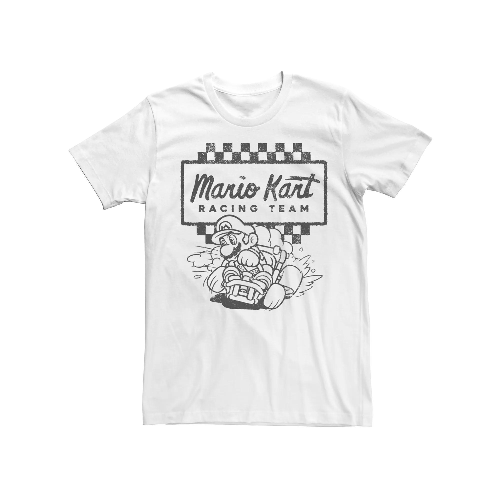 Men's Mario Kart Racing Team Tee, Size: XXL, White Product Image