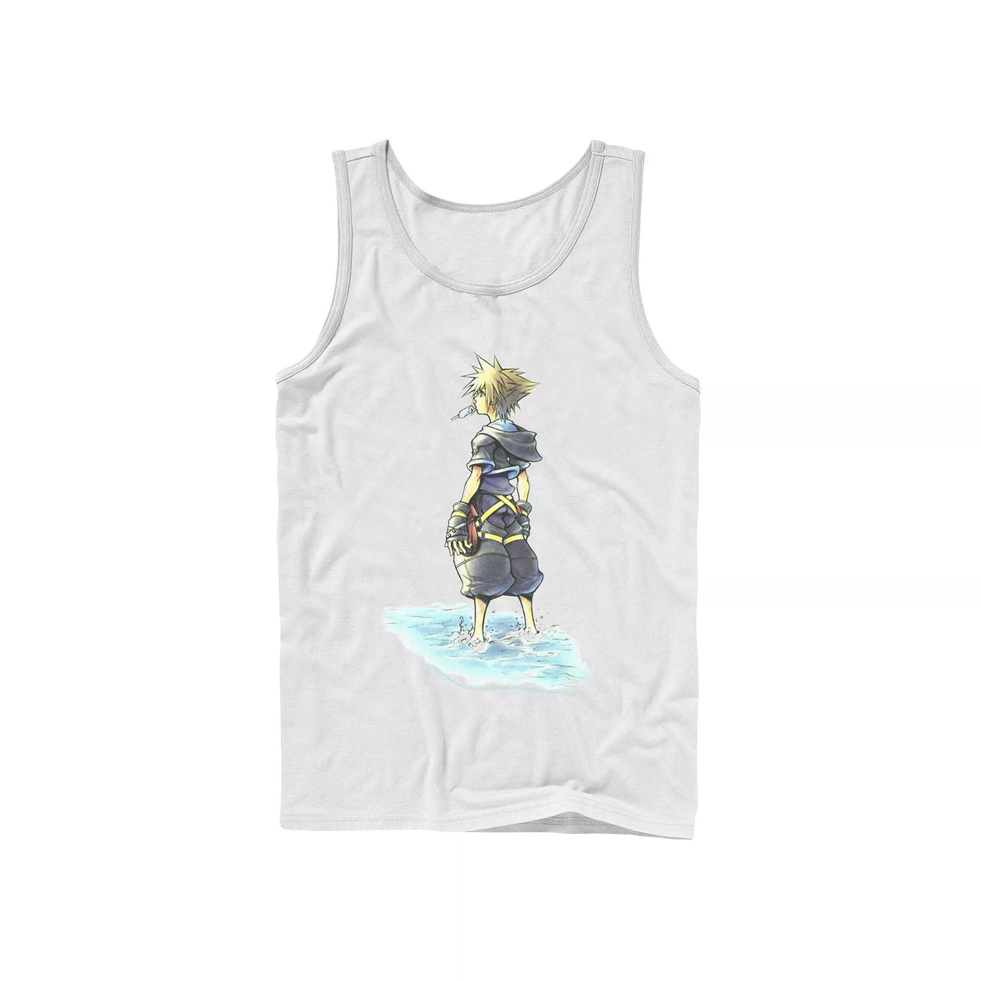 Men's Disney Kingdom Hearts Sora Sea Salt Ice Cream Sketch Tank Top, Size: Large, White Product Image
