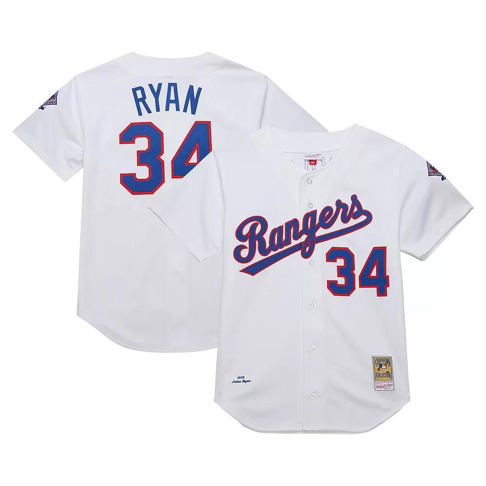 Men's Mitchell & Ness Nolan Ryan Nolan Ryan White Texas Rangers 1993 Cooperstown Collection Authentic Jersey, Size: Small Product Image