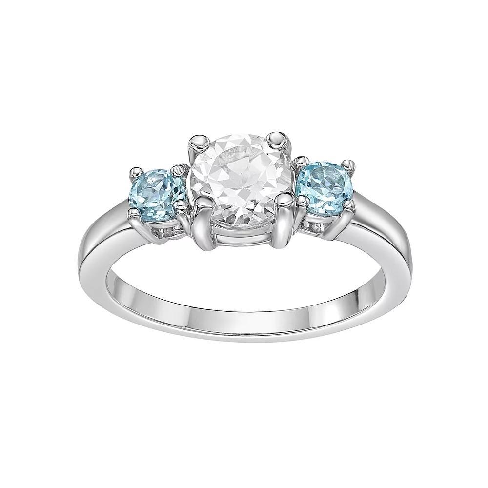 Gemminded Sterling Silver Blue & White Topaz Ring, Women's, Size: 5 Product Image