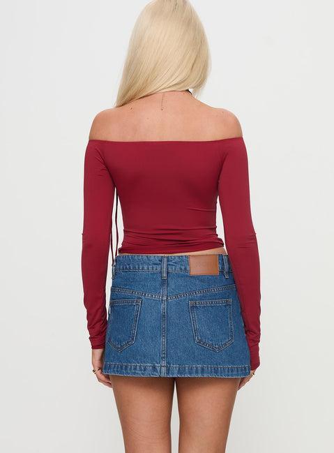Nicolina Low Rise Denim Mini Skirt Light Wash Tall Product Image