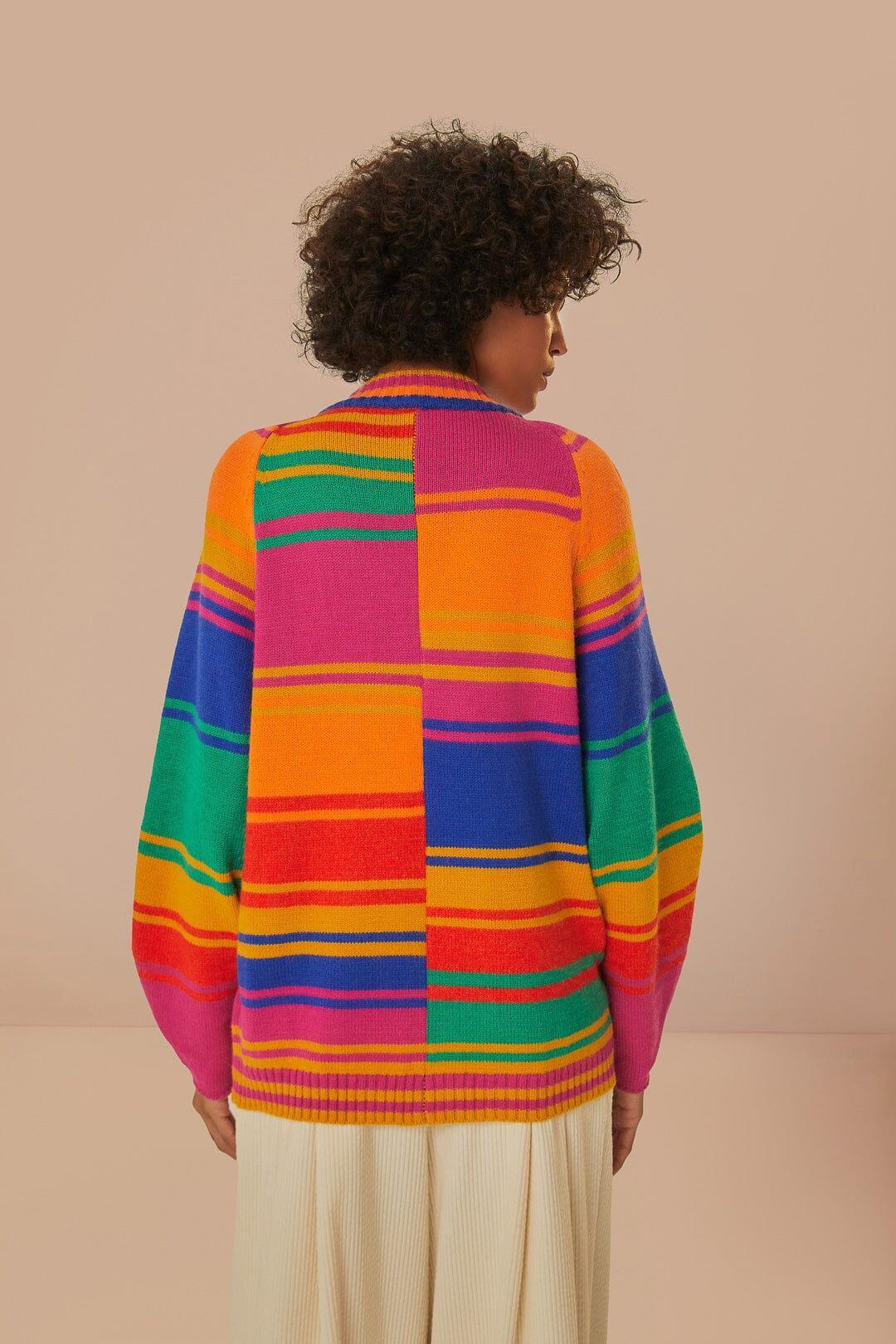 Bold Stripes Knit Cardigan Product Image