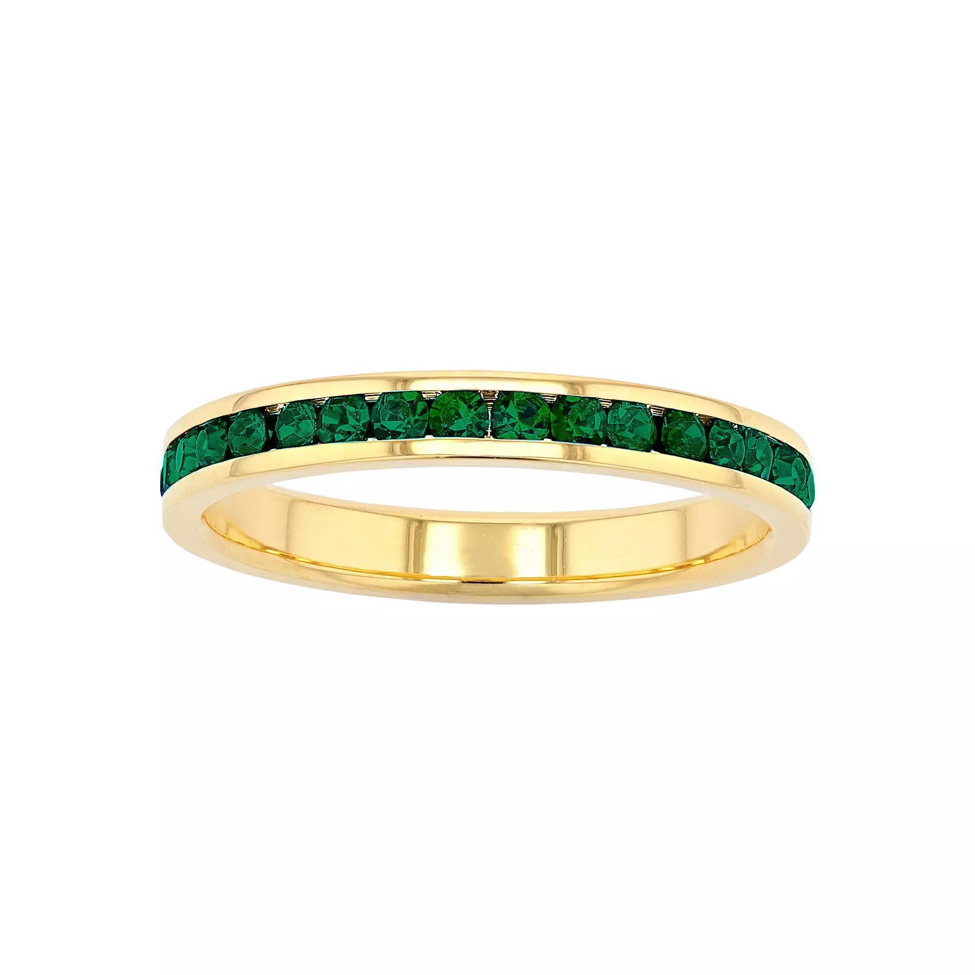 Traditions Jewelry Company 18k Gold Over Silver Birthstone Crystal Eternity Ring, Womens, 18k Gold Plated August Product Image
