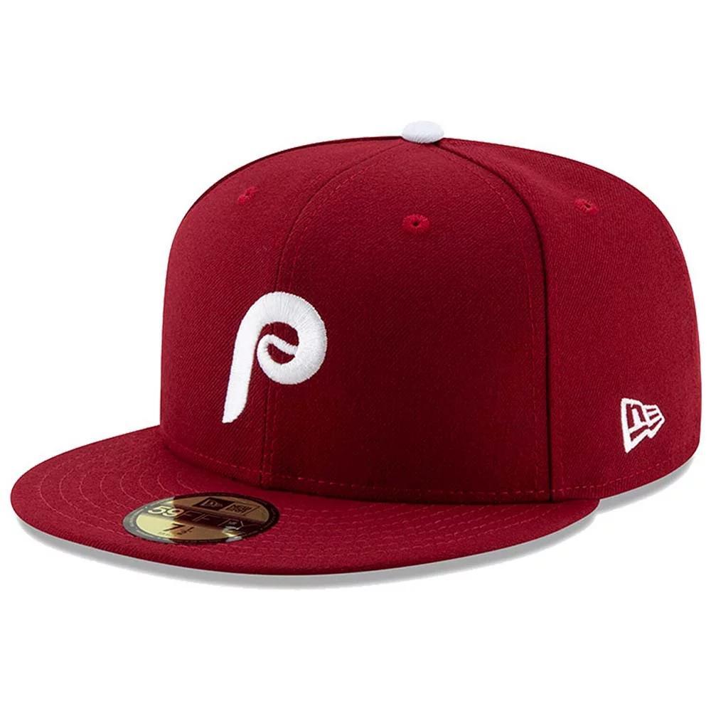 Men's New Era Maroon Philadelphia Phillies Alternate 2 Authentic Collection On-Field 59FIFTY Fitted Hat, Size: 7 3/8, Red Product Image