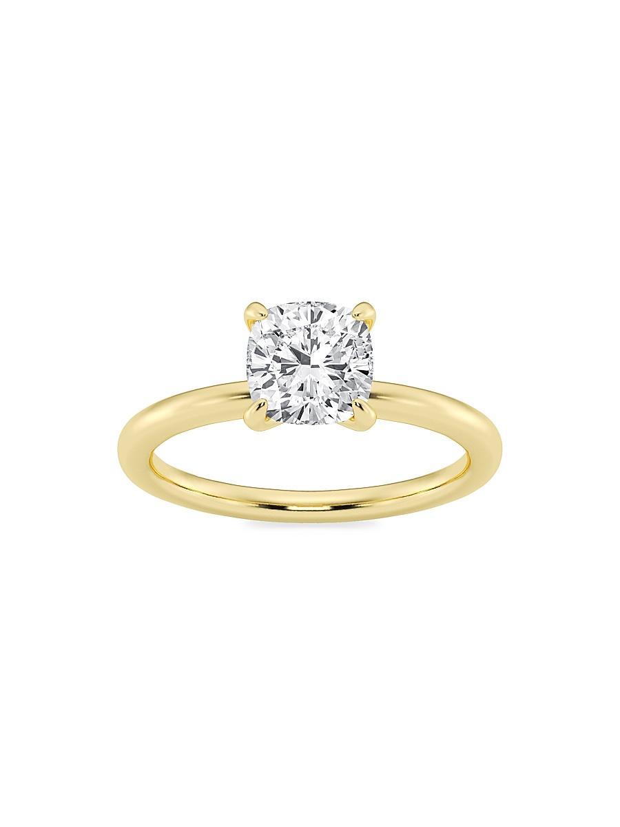 Womens 14K Yellow Gold & Cushion-Cut Lab-Grown Diamond Solitaire Ring/0.50-5.00 TCW Product Image