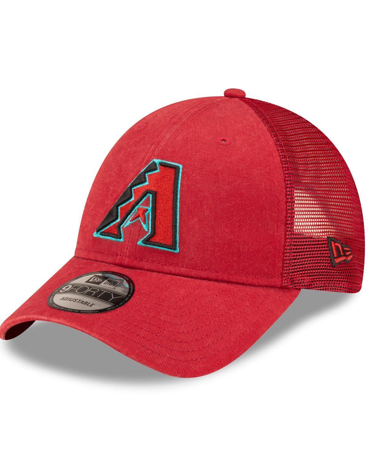 Men's New Era Red Arizona Diamondbacks Trucker 9FORTY Adjustable Hat Product Image