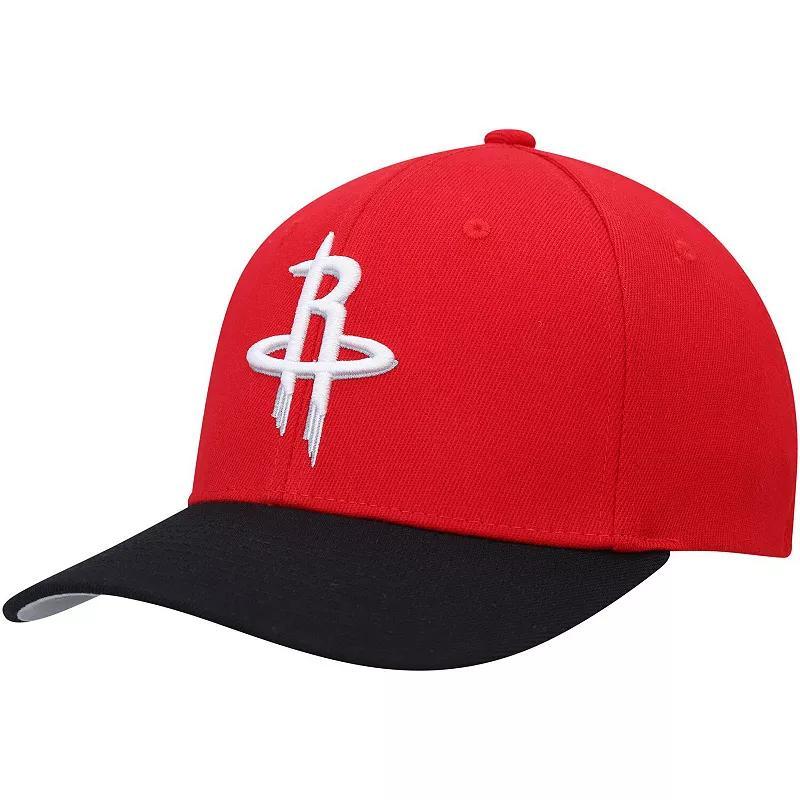 Mens Mitchell & Ness /Black Houston Rockets MVP Team Two-Tone 2.0 Stretch-Snapback Hat Product Image
