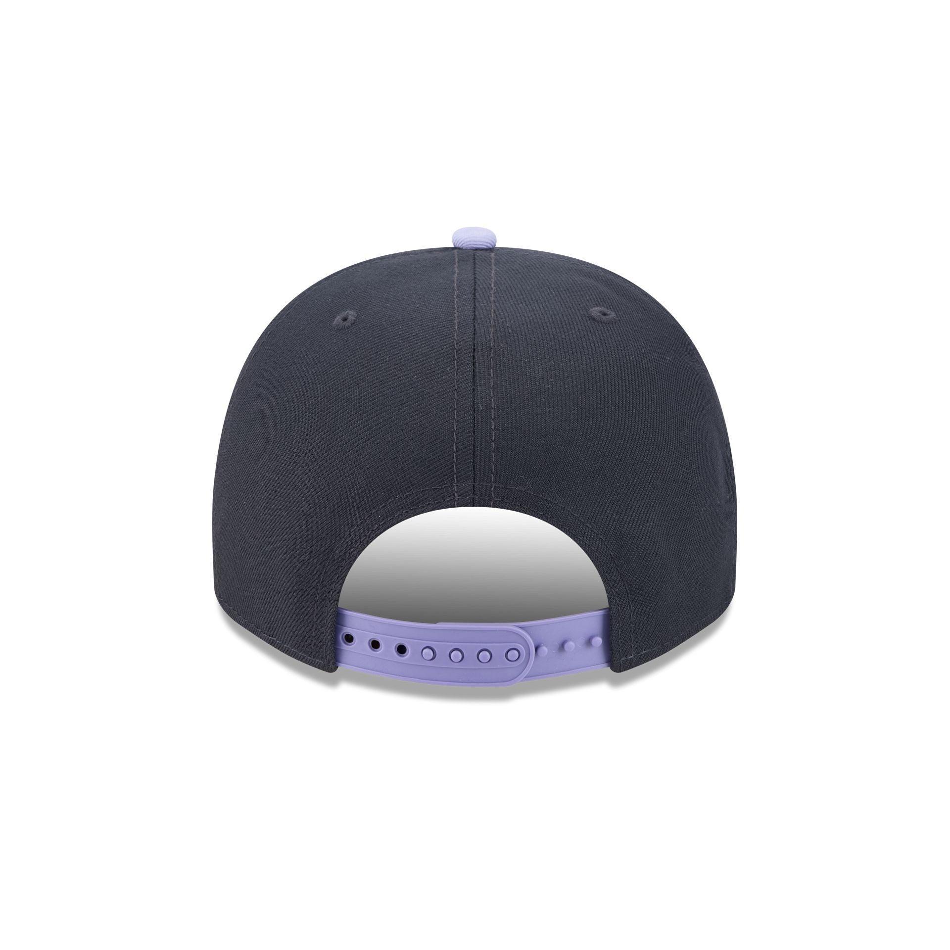 Miami Marlins Navy Lavender 9FIFTY A-Frame Snapback Hat Male Product Image
