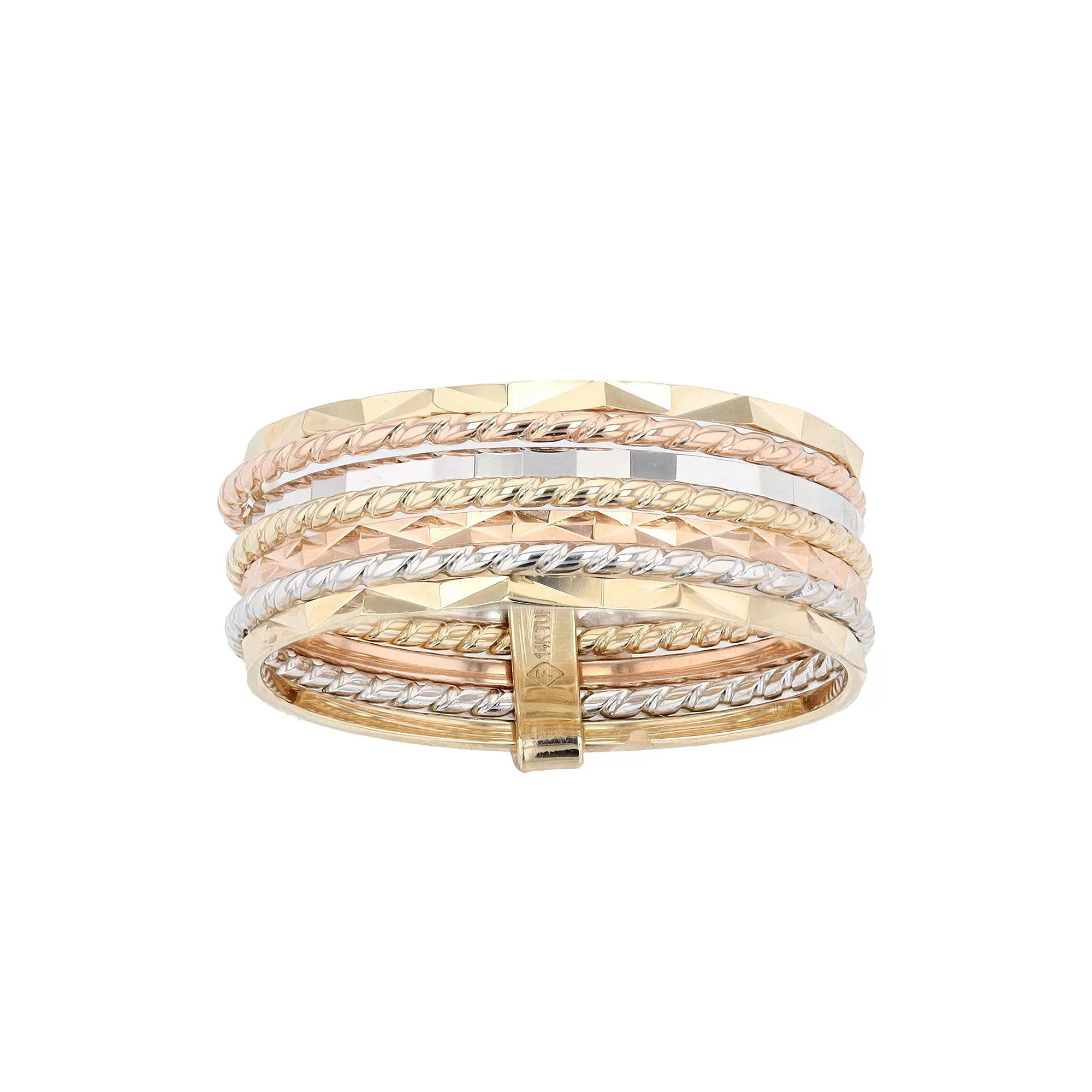 Au Naturale Tri-Tone 14k Gold Seven Days Ring, Women's, Size: 7, 14k  Tn Product Image