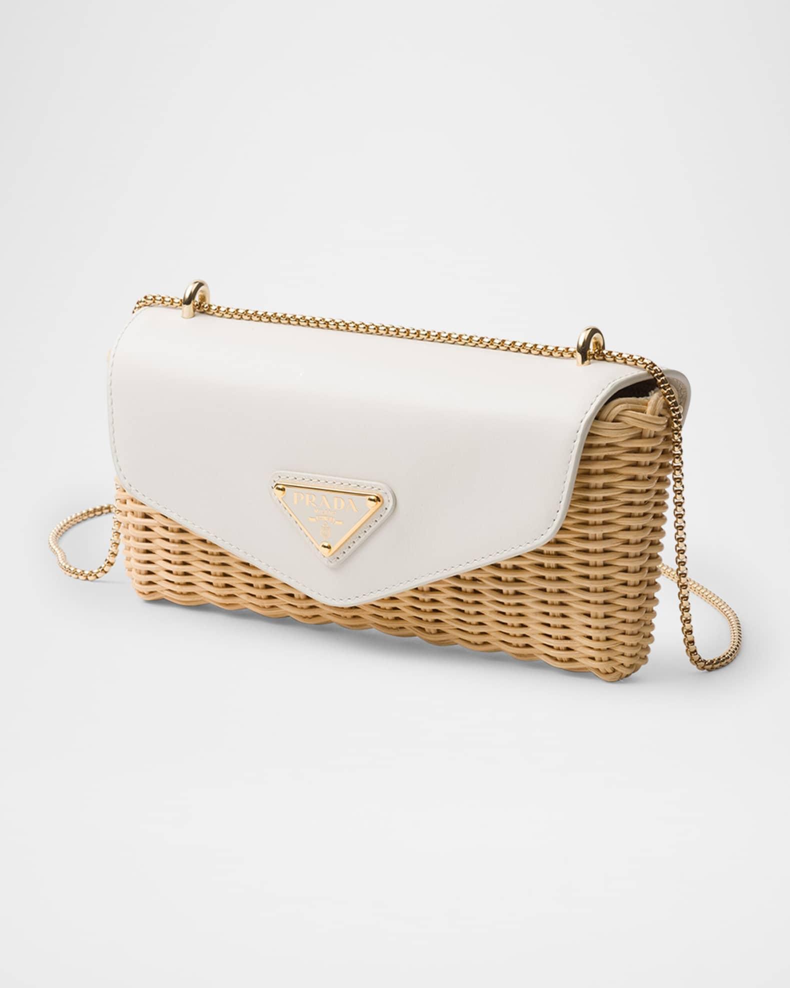 Wicker and Leather Mini Crossbody Bag Product Image