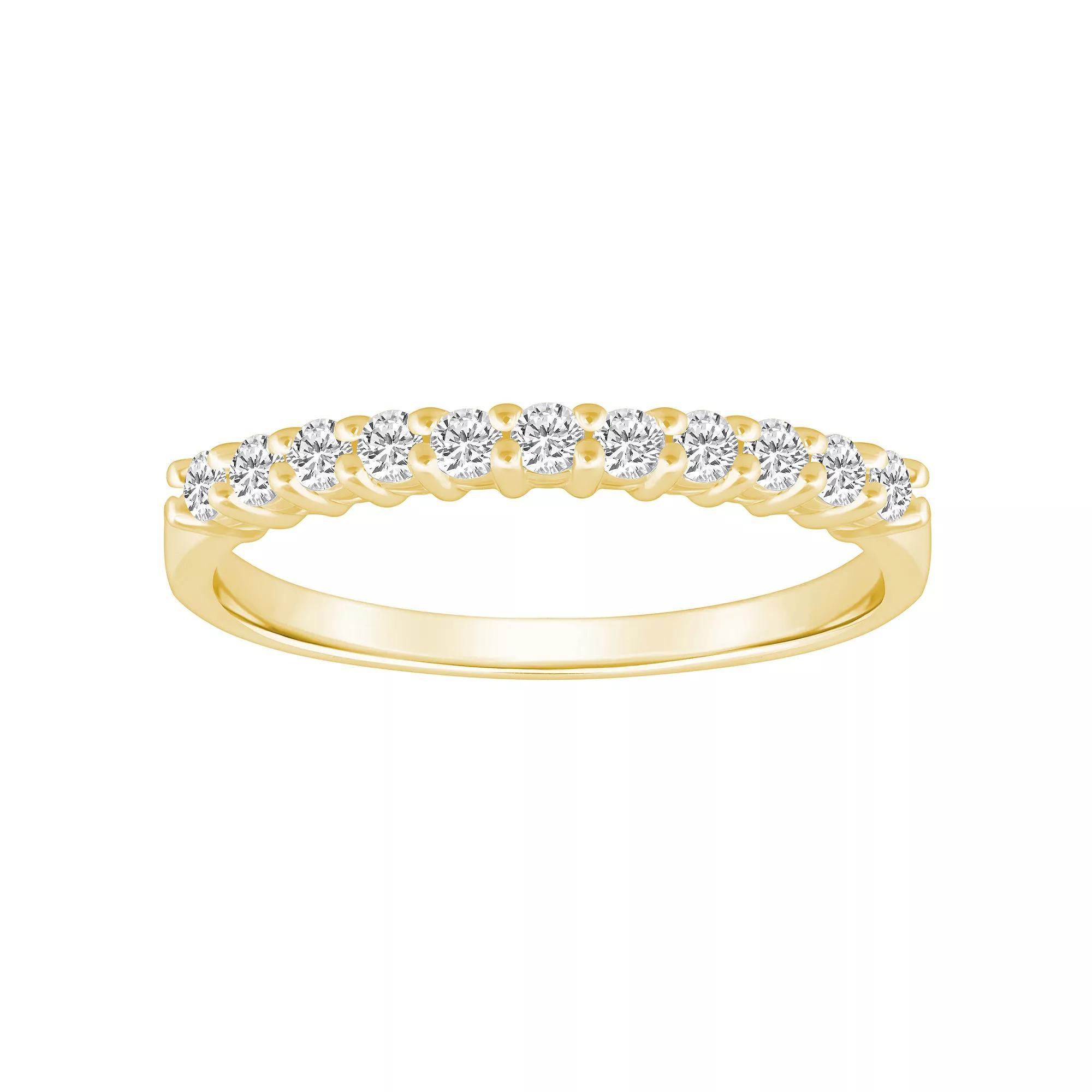Alyson Layne 14k Gold 1/3 Carat T.W. Diamond 11-Stone Wedding Band, Women's, Size: 5.50, Pink Product Image