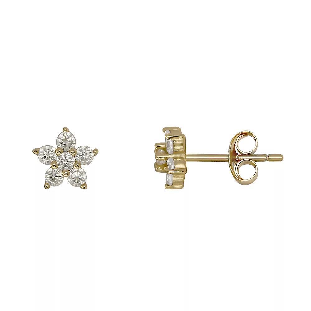 PRIMROSE Sterling Silver Cubic Zirconia Flower Stud Earrings, Women's, Gold Over Sterling Product Image