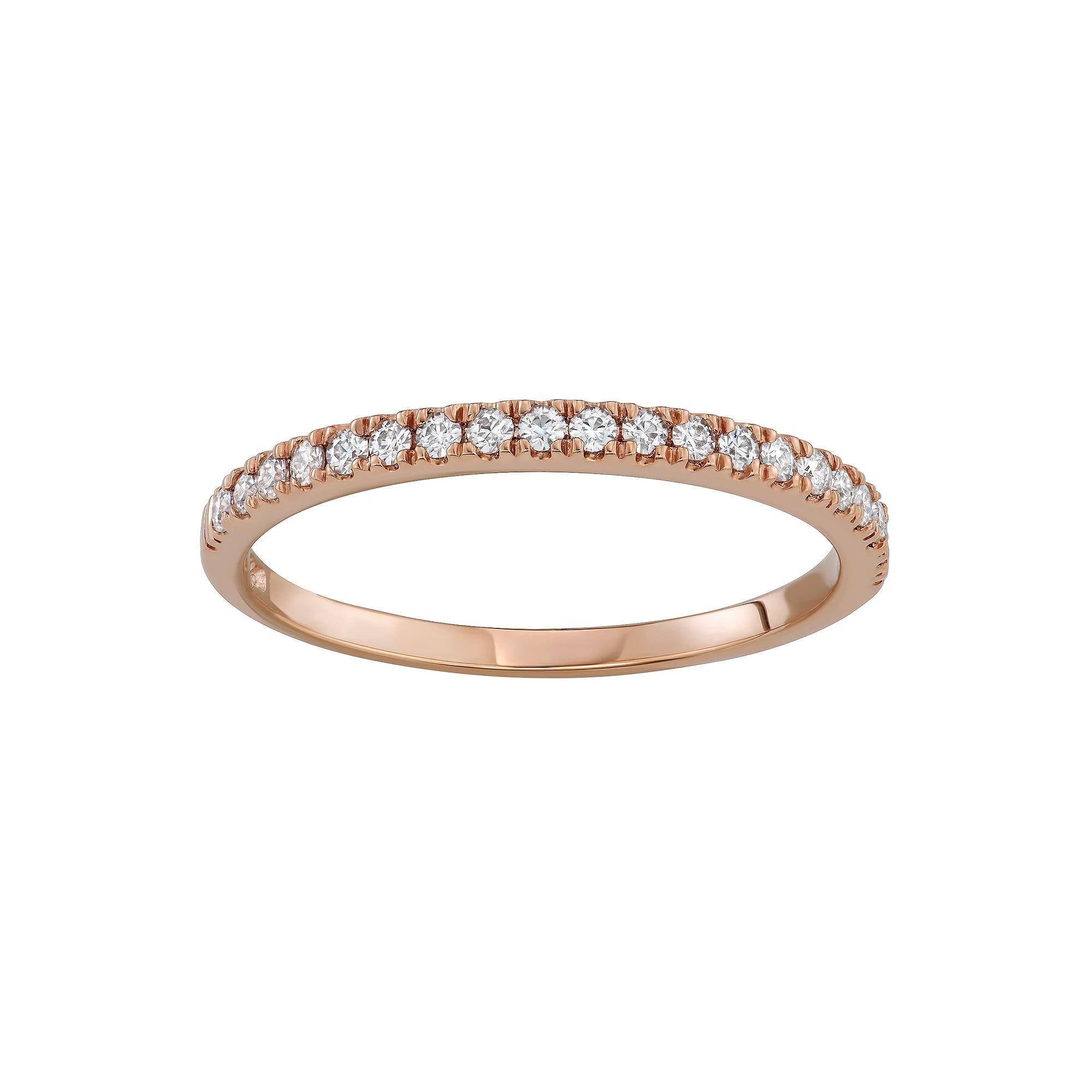 Charles & Colvard 14k Gold 1/4 Carat T.W. Lab-Created Moissanite Wedding Band, Women's, Size: 6, White Product Image