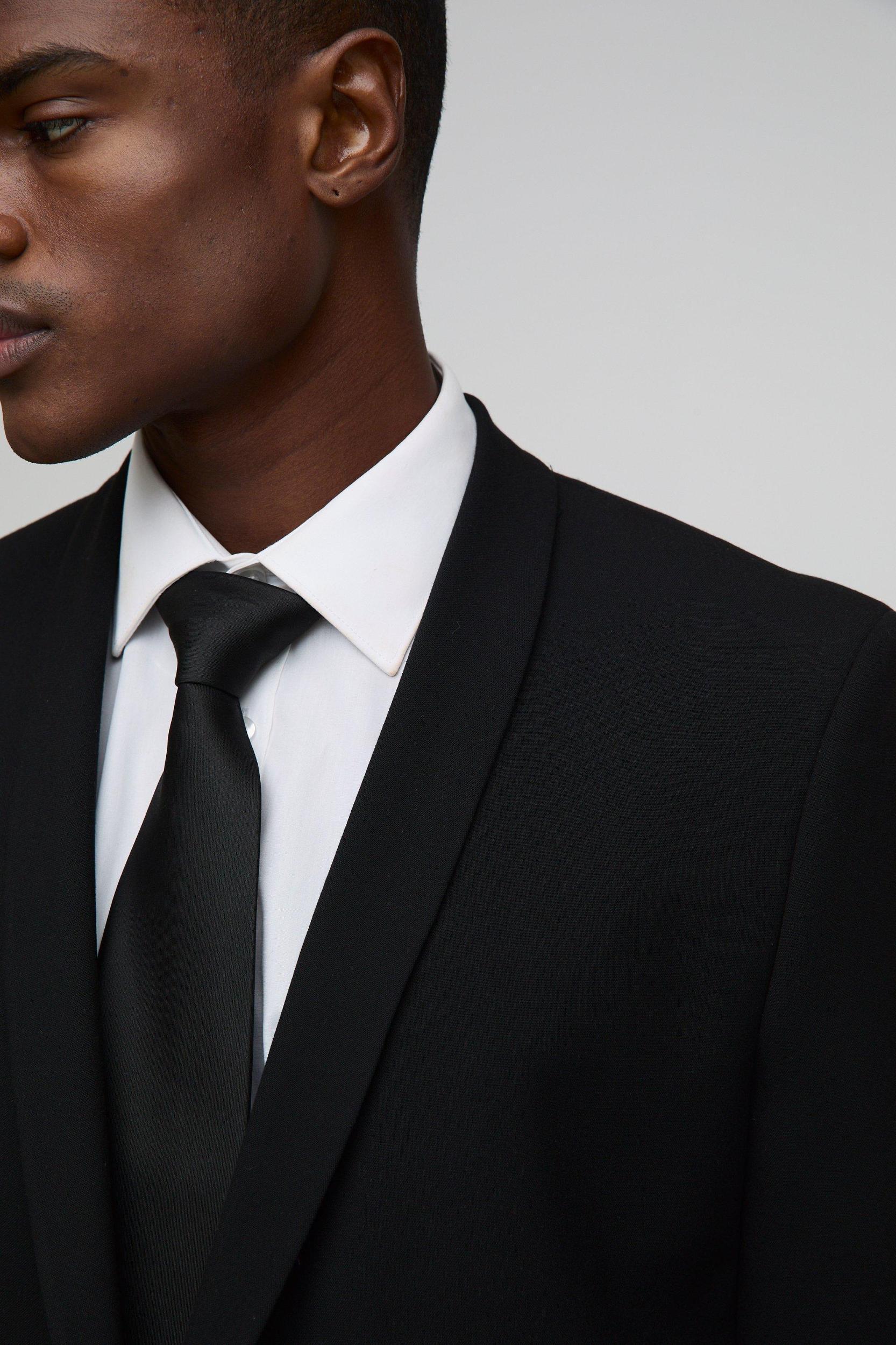 Straight Fit Asymmetrical Detail Suit Jacket | boohooMAN USA Product Image